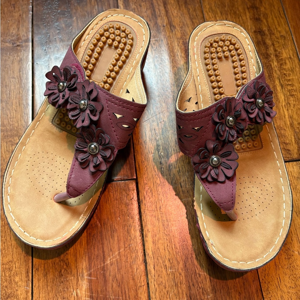 FUDYNMALC Womens Flip Flops Comfortable Orthopedic Platform Sandals - Picture 5 of 9